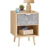 White Nightstand LED Light Bedside Table Cabinet 3 Drawer Bedroom High Gloss