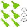 6 Pieces Green Scraper, 3 Pieces Key Ring, Multi-Function Plastic Scraper, DIY Caulk Scraper, Reusable Scraper, Art Wall Scraper Tool