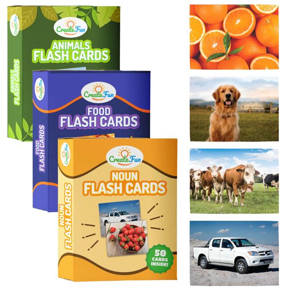 Noun Flash Cards Expansion Pack - 150 Educational Flash Cards - Fun Vocabulary Builder Flashcards Part of Speech Therapy Materials, ESL, Occupational Therapy, Toddler Learning Games and More