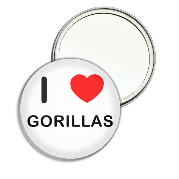 I Love Gorillas - 55mm Round Compact Mirror