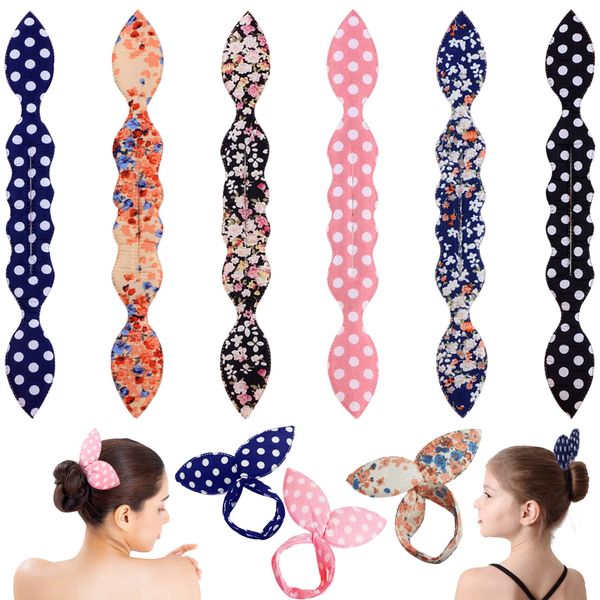 RUIJIE 6 Stück Haarknotenmacher Hair Bun Maker Haarknoten Maker Flexible Donut Brötchen Twist Haarstyling Französisch Deft Dutt Haarband Frisierhilfe Wiederverwendbare Haarschmuck für Mädchen Frauen