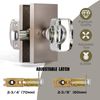 HIEMEY Passage Glass Door Knobs Interior, Crystal Door Knobs for Hall and Closet, Brushed Nickel, BS-013
