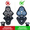S5000 Replacement Shaving Head Compatible With Philips 5000 Series（Round Cases) & 6000 Series. Not Compatible With 5000 Series Pentagonal (Angular) Replacement Head