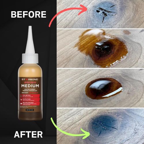 Premium Grade Cyanoacrylate (CA) Super Glue by STARBOND - 16 OZ Complete Refill KIT (453-gram) - "Light Brown" Medium Crack Filler 150 CPS Viscosity Adhesive for Woodworking, Woodturning, Carpentry