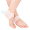 HappyHome Heel Protective Supporter Cover Moisturizing Prevents Stays in Stays Shock Absorption Foot Cushion Insoles Left and Right Use 2 Pieces (Translucent (with Holes))