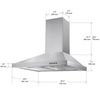 30 Inch Kitchen Wall Mount Range Hood Stainless Steel 500CFM LED Light