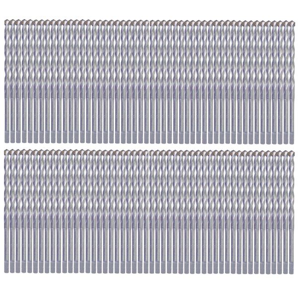 Masonry Concrete Drill Bit Set 5/32"x3-1/2" Carbide Tip Tapcon Flat Shank-100Pcs