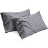 Bedsure Viscose from Bamboo Pillow Cases Queen - Silk Grey Cooling Pillowcase