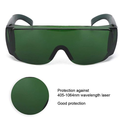 Laser Goggles Safety Glasses Industrial Accessory Protective Eyewear Red Light Wavelength 650 Blue Light 445 Blue Purple Light 405nm for Light Filter(Green)