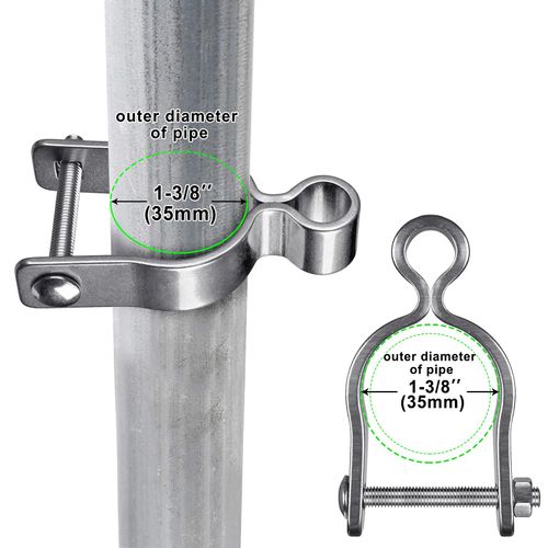 Insaga 2Pack Wall Mount Gate Hinge | 1-3/8'' Chain Link Gate Hinge for Farm Gate, 304 Stainless Steel Pipe Gate Hinge, Wall Plate Hinge 5/8'' Hinge Pin Matches Chain Link Fence Hinge