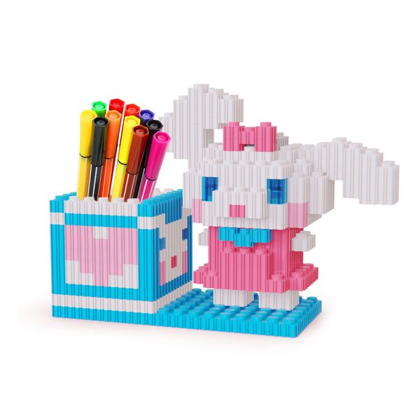 BB FUN HOUSE Pen Holder Building Toy Set Pixel Art Puzzle Bricks for Create 3D Animal Dog Pencil Holder Cute Interlocking Building Blocks Stem Toy for Office and School, Cloud Dog