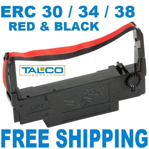 (72) EPSON ERC 30 / 34 / 38 COMPATIBLE BLACK & RED INK POS PRINTER RIBBONS *NEW*