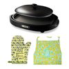 Zojirushi Gourmet Sizzler Electric Griddle Dark Brown with Oven Mitt and Apron