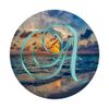 A Teal Beach Ocean Waves Sand Sunset Monogram Initial Letter PopSockets Swappable PopGrip
