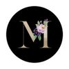 Letter M Initial Alphabet Monogram Floral Purple Flower PopSockets Swappable PopGrip