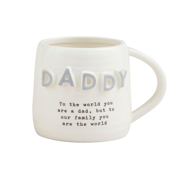 Mud Pie Gray Dad Chunky Letter Mug; 18 oz