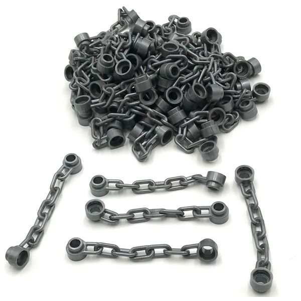 Lego 50 New Flat Silver Chain Castle Chain Link Pieces Parts