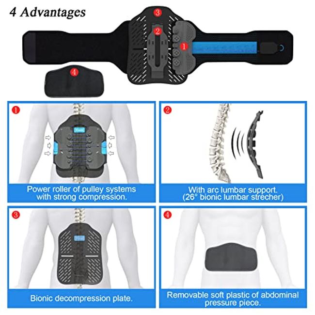 LSO Back Brace Adjustable 15 Arch Back Support L12-S1 Pain