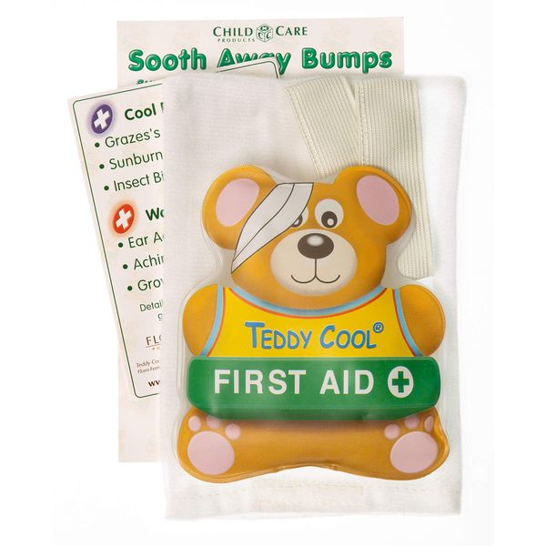 Teddy Cool ® Sooth Away Bumps | Reusable Hot & Cold Compress for Kids | Must Have for Your First Aid Kit | Ice Pack for Kids (Clear)