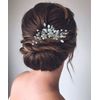 Unicra Bride Wedding Hair Pins Silver Flower Crystal Headpiece Bridal Rhinestone Hair Accessories for Women and Girls (Pack of 3) (Silver)