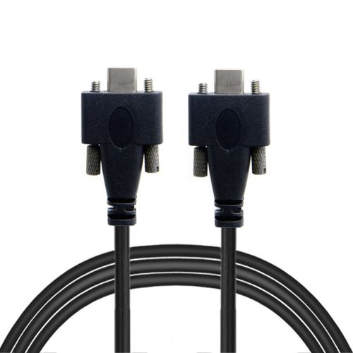 CY Cable USB-C USB 3.1 Type-C Dual M2 Screws Locking to Locking USB-C 10Gbps Data Cable Panel Mount Type (300cm)