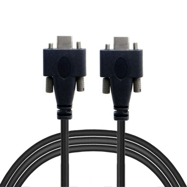 CY Cable USB-C USB 3.1 Type-C Dual M2 Screws Locking to Locking USB-C 10Gbps Data Cable Panel Mount Type (300cm)