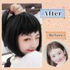 Bob Wig, Short, Black, Straight, Full Wig, Cross-Dressing, Bangs, Women's, Natural, Heat Resistant, Wig, Harajuku, Lolita, Wig, Girls, Everyday Use, Wig Net Included, Black