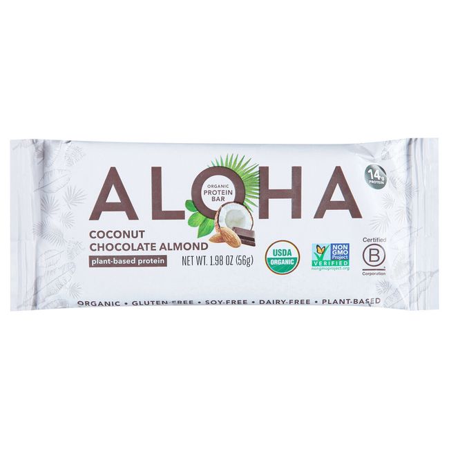 Aloha - Organic Protein Bar Coconut Chocolate Almond - Case of 12 - 1.98 oz.