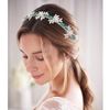 IYOU Shiny Crystal Wedding Headband Rhinestone Green Hair Band Leaf Vintage Prom Bridal Hair Accessories for Women