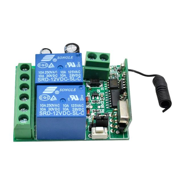 DC 12V 10A Single Channel Relay RF Wireless Switch Kit, 315MHz Receiver  with Remote Control Transmitter for Home