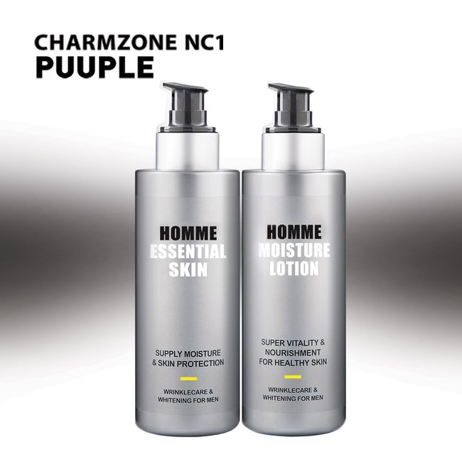 Men's cosmetics 2 types (skin + lotion) set / Charm Zone nc1 Puple men's skin lotion / Men's cosmetics men's cosmetics / wrinkle improvement + whitening / non-sticky