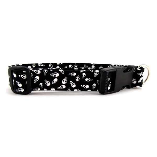 K9 Bytes Tiny Skulls Pirate Dog Collar with Quick Release Buckle Small