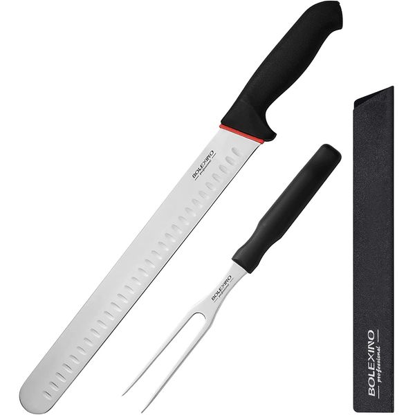 BOLEXINO 12" Carving Knife for Slicing, Ultra Sharp Premium Ham Slicer Knife, Great for Cut Roasts, Meats, Fruits and Vegetables