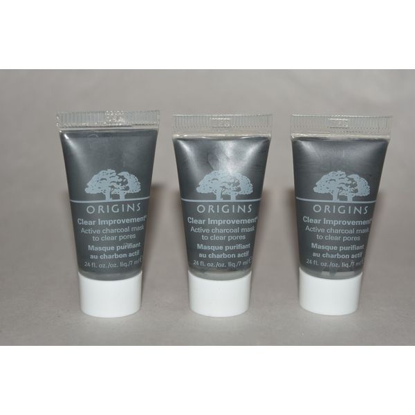 3x Origins Clear Improvement active charcoal mask to clear pores .24 oz each