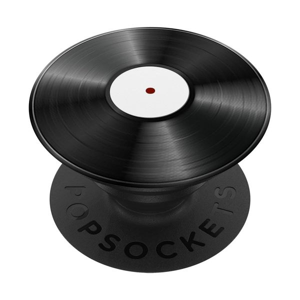 Record White Vinyl Audio Music Retro PopSockets with Interchangeable PopGrip