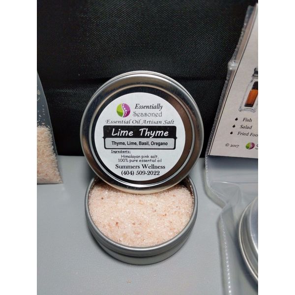 *LIME THYME* Essential Oil Enhanced- Flavored CULINARY Artisan Finishing Salt