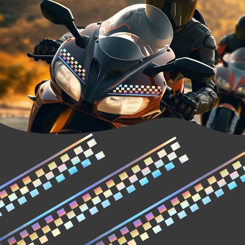 TOMALL 3pcs 19.56'' Racing Sports Checkered Vinyl Stickers for Car ...