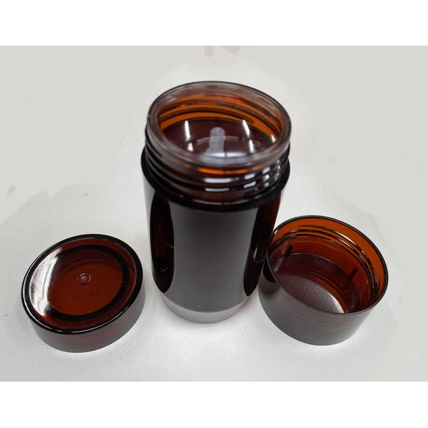 Amber Brown Plastic Deodorant Containers - New & Empty 2.5 Oz, BPA Free, Twist-up, Bottom-Fill, Cylinder Shape (12)