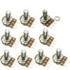 KKHMF 10pcs B50K Top Adjustable Single Turn Knurling Axis Volume Potentiometer 50K Ohm