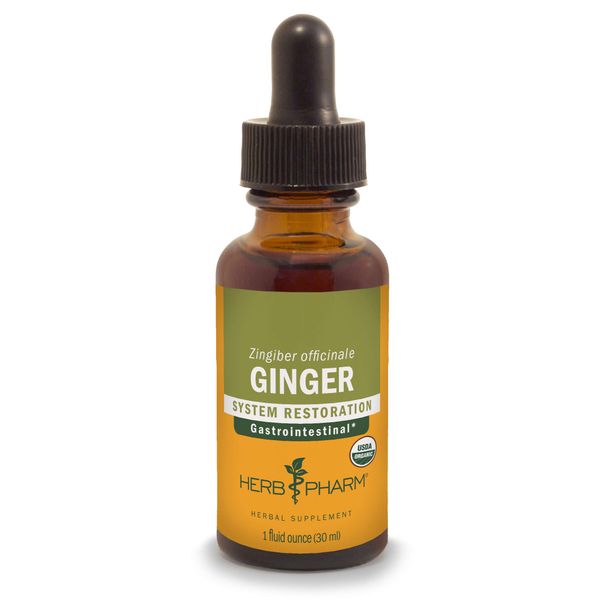 Herb Pharm Certified Organic Ginger Liquid Extract for Digestive Support - 1 Ounce