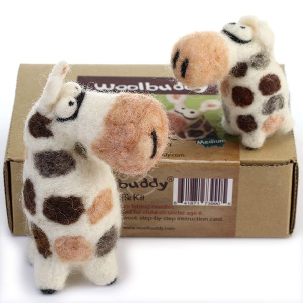 Woolbuddy Needle Felting Kit Beginner, Wool Felting Kit for Adults, Includes 2 Felting Needles and Photo Instructions, DIY Needle Felting Kit for Arts and Crafts (Giraffe)