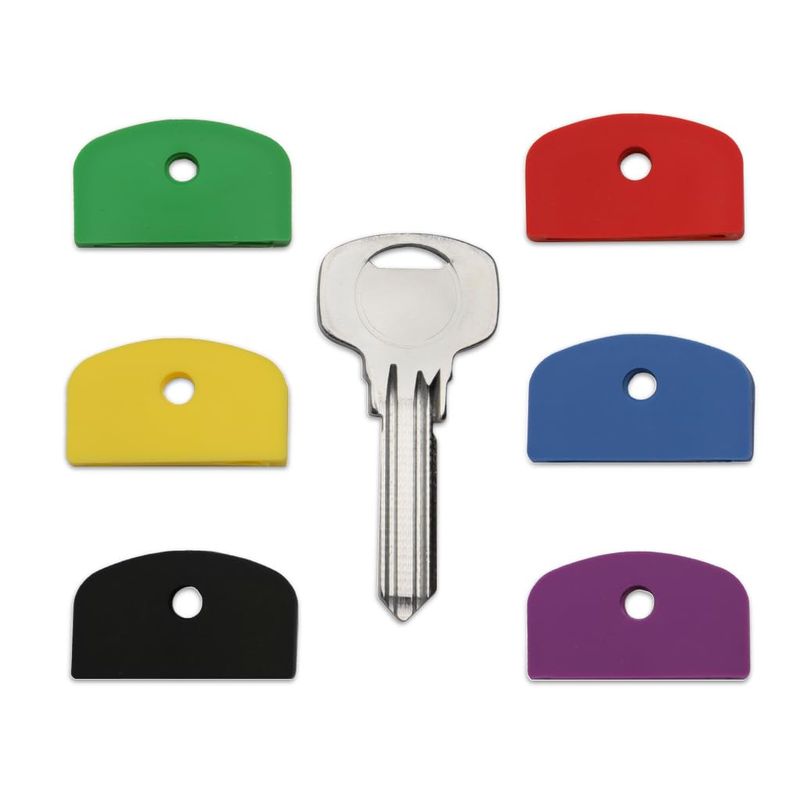Set of 12 (2 of Each) Coloured Large Square Headed Identifying Key caps ...