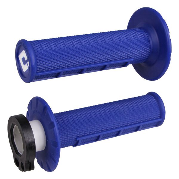 Odi V2 Half Waffle MX Lock On Grips Blue H36HWU