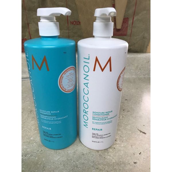 MOROCCANOIL MOISTURE REPAIR  SHAMPOO AND CONDITIONER LITERS DUO BRAND NEW