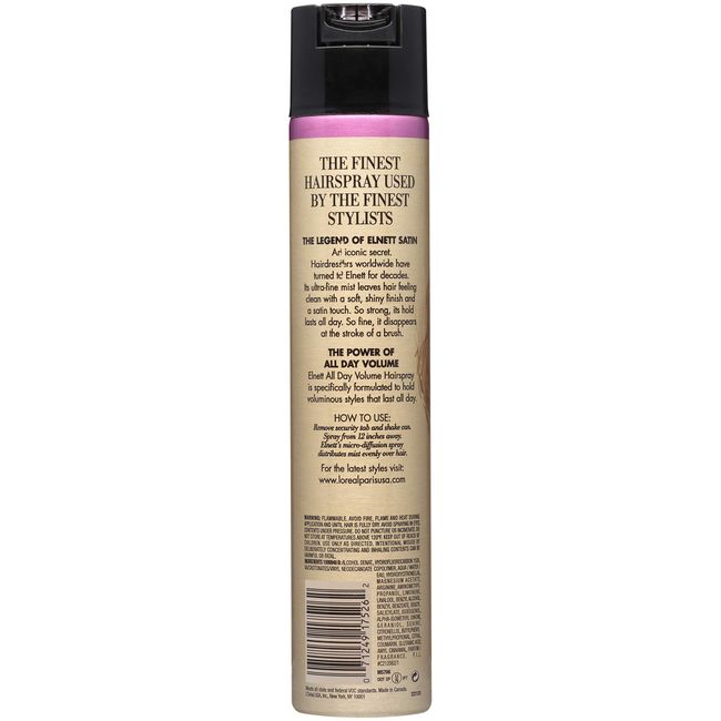 L'Oreal Paris Elnett Satin Strong Hold Hairspray 11 Ounce (1 Count)  (Packaging May Vary)