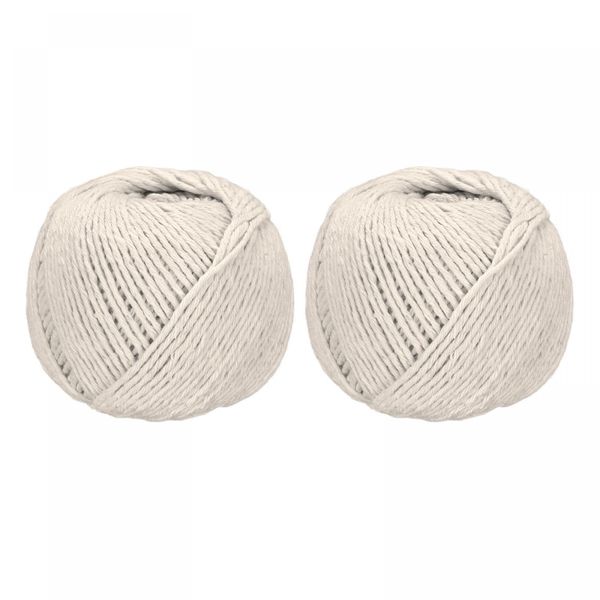 uxcell Twine Packing Twine Wrapping Cotton Twine Gift Wrapping Rope Christmas Twine 75M Beige 2pcs