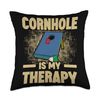 Cornhole Is My Therapy Bags Corn hole Board Cornhole Throw Pillow
