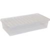 Muddy Hands Pack of 2-43 Litre Clear Plastic Storage Boxes with Lids Under Bed Home Office Stackable Containers