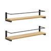 OROPY Spice Rack Wall Mounted, Rustic Wood Hanging Rack for Over The Stove, Kitchen Wall, 2 Pack