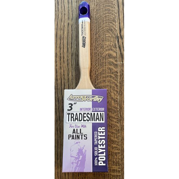 ArroWorthy 6032 3 Tradesman Flat Polyester Blended Wood Sash Paint Brush 3 in.